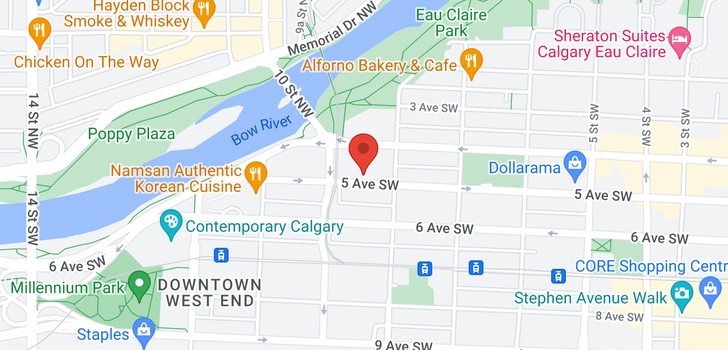 map of 1005 920 5 Avenue SW